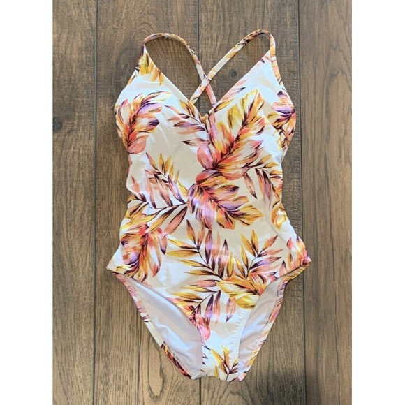 Kona Sol V-Neck Cross Back Medium Coverage One Piece Swimsuit White medium 820 - Picture 3 of 8